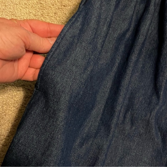 Y2K Bechamel Denim Midi Dress Jungle Animal Patches Short Sleeves Pockets Large - Picture 4 of 12